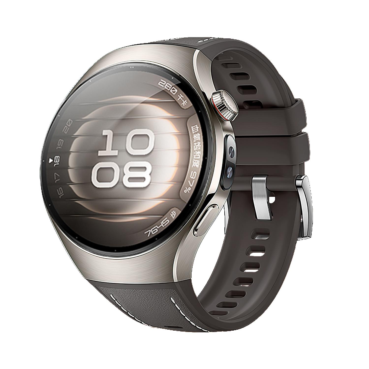 

Оригінальний розкішний шкіряний ремінець для Huawei Watch 5 46MM Без проміжків Гумовий ремінець для Huawei Watch 5 42mm Бізнес-ремінець зі швидким кріпленням For Huawei 5 46mm сірий колір