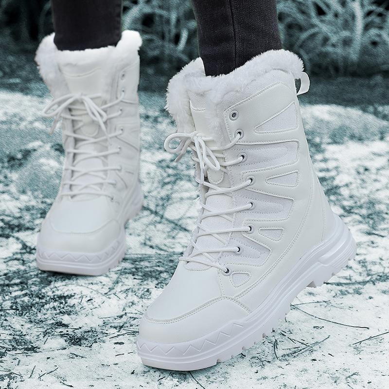 

TUINANLE Women s Large Cotton Boots Thickened Warm Casual Plush Shoes Winter Snow Boots Anti-skid Shoes 38