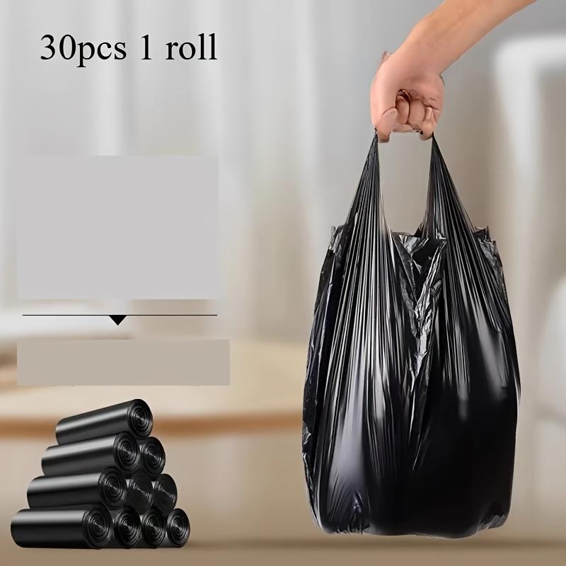 30pcs Thickened Auto-Lock Drawstring Trash Bags,Compact Roll Design for Kitchen, Bathroom,Office, Bedroom, Living Room