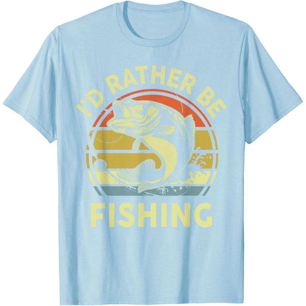 Fischen Unisexs Ich Würde Lieber Angeln Barsch Fisch Papa Witze Lustiges T-Shirt