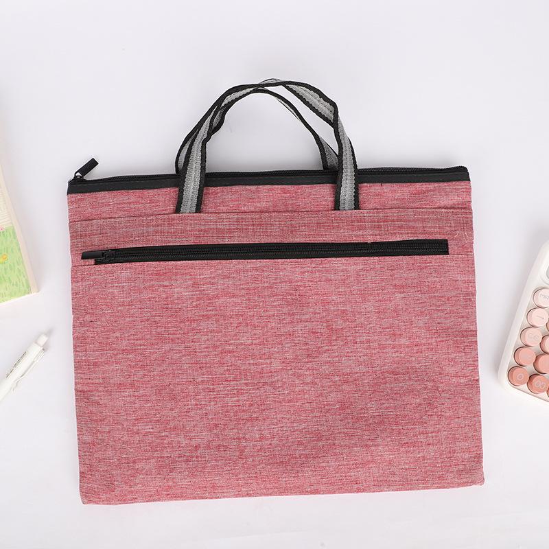 Dual Layer Oxford Business Briefcase: Lightweight, Durable Document Storage Bag with Double Zippers.