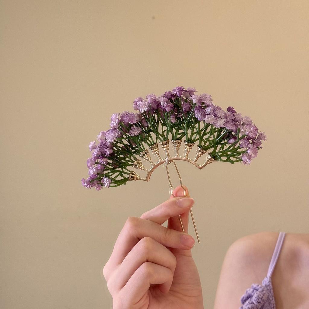 French retro red flower antique hairpin niche hairpin temperament exquisite hair accessories headdress women