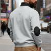 Fashionable American Winter Men's Loose Velvet Stand-up Collar Contrast Patch and Pocket Zipper Sweatshirt