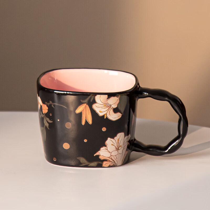 Qiwei Jinian Retro High-Foot Ceramic Coffee Cup Set