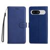 For Google Pixel 8 Leather Wallet Case with Strap Solid Color Phone Stand Cover