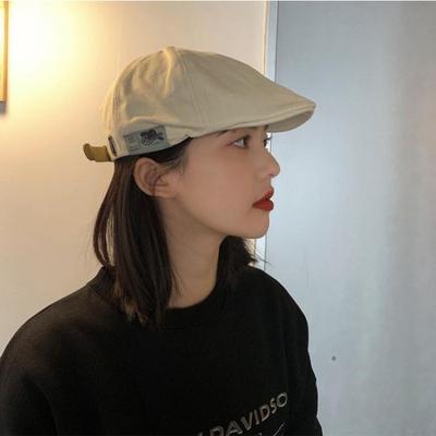 Japanese Ami Kaji Retro Literary And Artistic Personality Forward Hat Sunshade Cap Solid Color Simple Beret Women