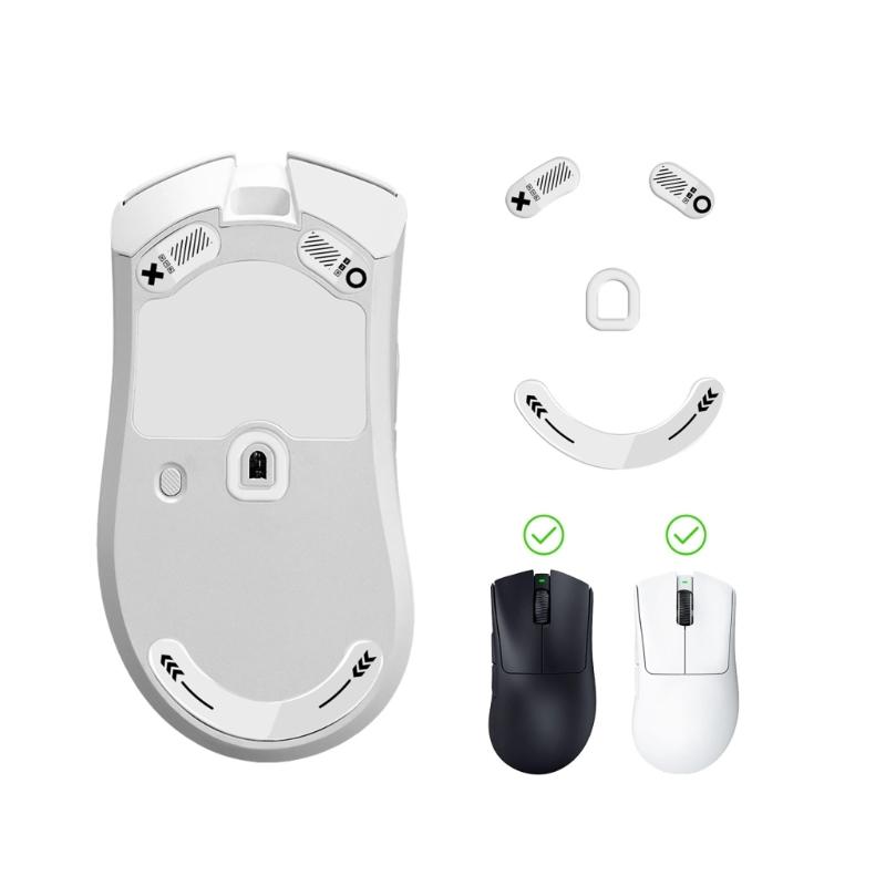 Tempered Glass Mouse Feet For DeathAdder Mouse Skates High Wear Resistance Smooth Glides Durability Use