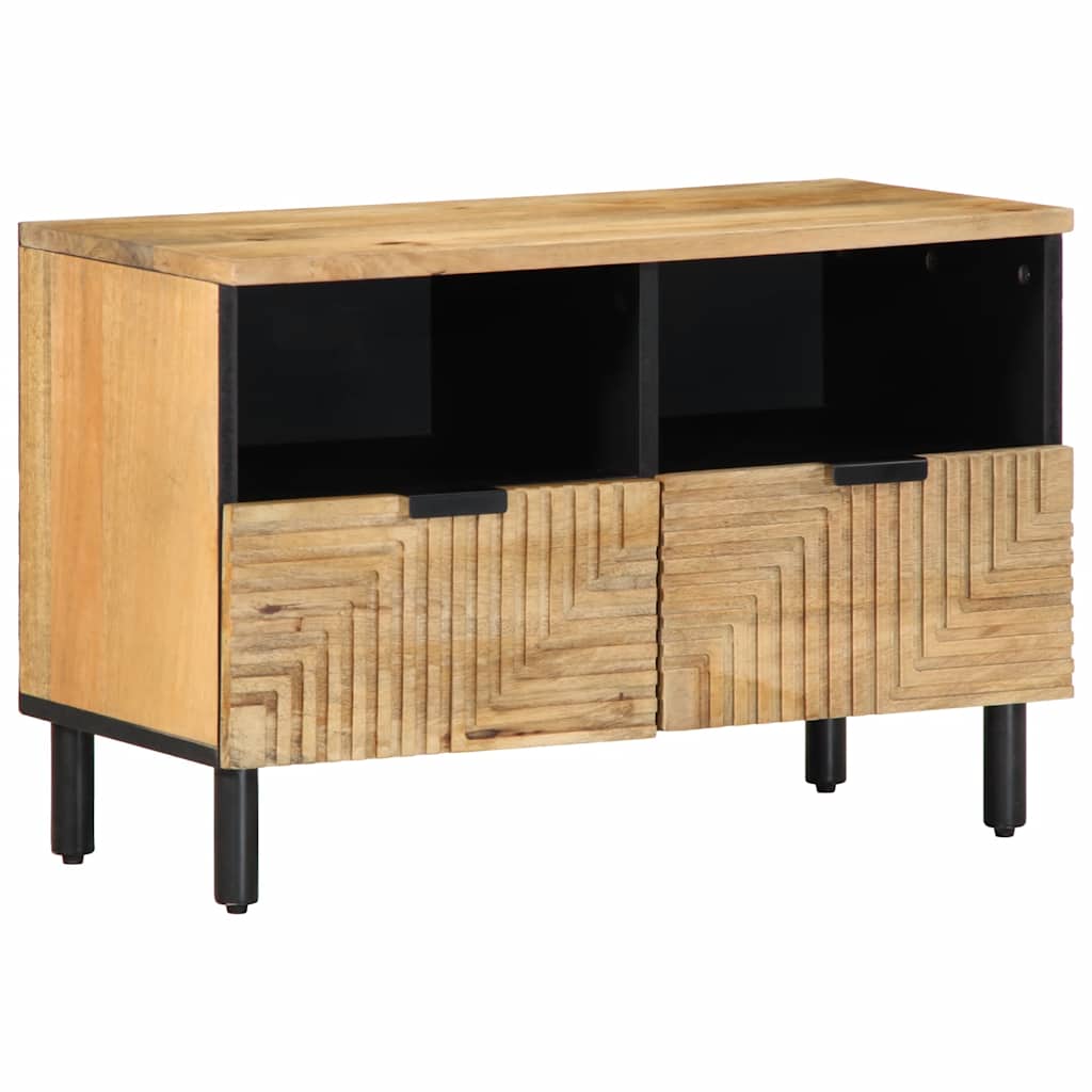Szafka Rtv Brązowa 70X33X46 Cm Drewno Lite Mango