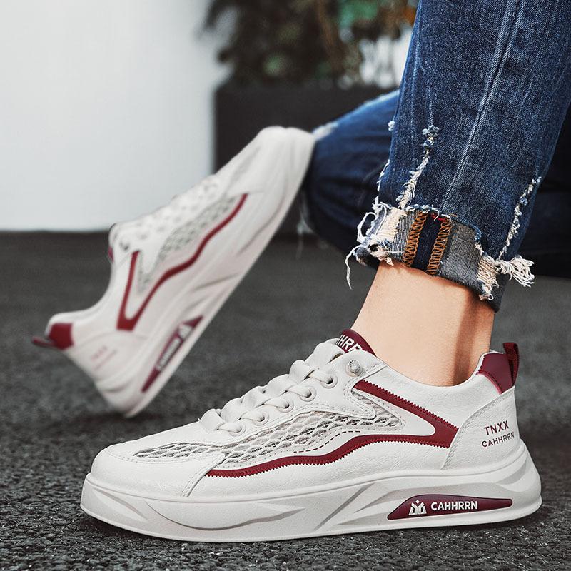 New Men's Shoes Spring White Shoes Comfortable Breathable Sports Board Shoes Light and Durable Low-top Men's Casual Shoes