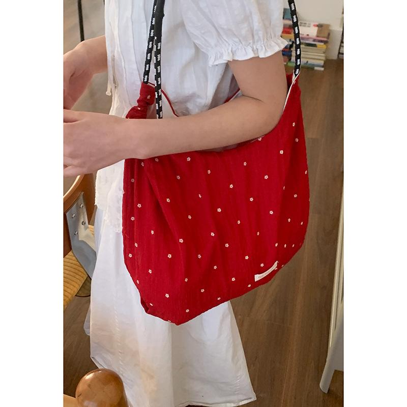 Summer fashion large-capacity underarm bag women's 2025 new polka dot chiffon shoulder bag fashion shopping bag bag