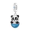 Cute Panda Charm Beads For Bracelet DIY Jewelry Making Accessories Cartoon Pendant Stringing Supplies Craft Parts