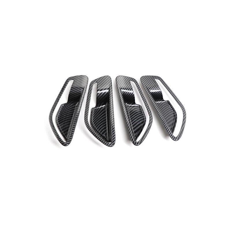 For Hyundai Tucson 2022-2024 Carbon Fiber Inner Door Bowl Cup Cover Trim 4PCS