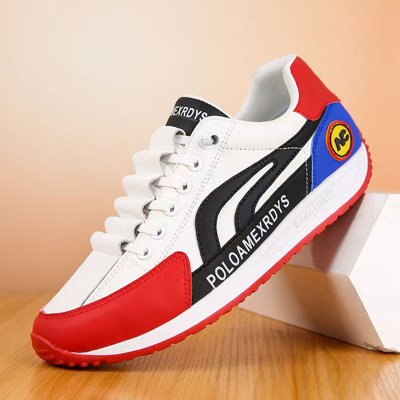 Frühlings- und Herbst-Herren-Freizeitschuhe Atmungsaktive, rutschfeste und verschleißfeste Sportschuhe Mesh Low-Top trendige kleine weiße Schuhe Weichsohlige Laufschuhe