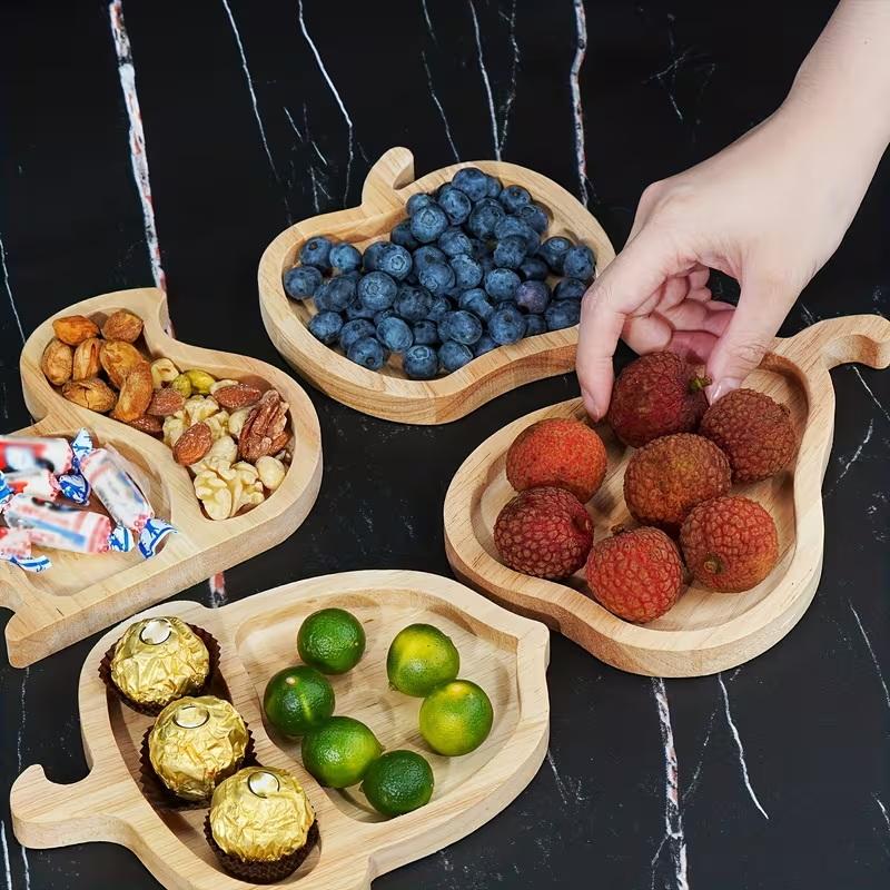 1Pc Squirrel Wooden Snack Tray, Household Squirrel, Pine Nut, Pear, Apple Fruit Tray, Table Decoration, Kitchen Tool