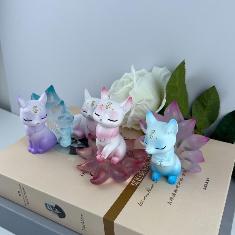 Nine Tails Foxes Silicone Molds DIY Epoxy Resin Molds Table Ornament Mould Candle Plaster Making Tool Easy to Clean