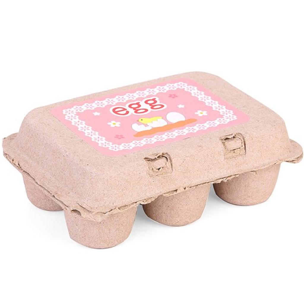 6PCS Realistic Eggs Toys Pretend Kitchen Toys Wooden Food Toy Educational Learning With Storage Box Creative Birthday Gift