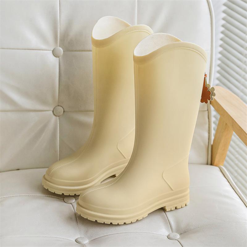

Модные женские резиновые сапоги средней и высокой длины, утепленные бархатом, для активного отдыха, для ходьбы по воде, удобная мягкая подошва, износостойкая резиновая обувь 41 жёлтый