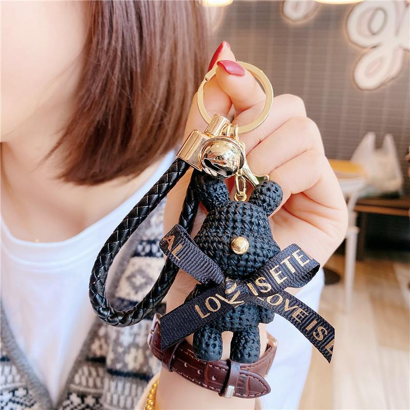 Disney Süßer Mickey Schlüsselanhänger Schleife Glocke Kaninchen Schlüsselanhänger Geflochtene Mode Puppe Tasche Anhänger Feiertags Auto Schlüsselanhänger Geschenk