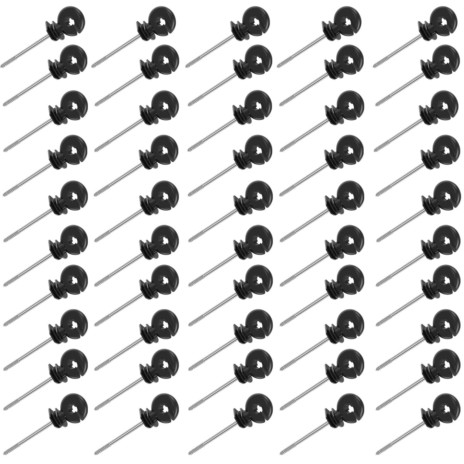 

50pcs Electric Fence Insulators Screw Wood Post Electric Fence Insulator Self Tapping Screw for Meadow Farm Animals