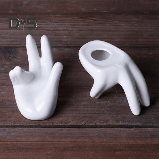 Suport pentru ouă în formă de mână, construcție ceramică robustă, întreținere ușoară, suport pentru ouă fierte, recipient pentru birou, decorare