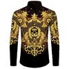 Fashion T-shirt Skull Button Lapel Shirt Men's Elegant Casual Outdoor Button New Designer Design European Size