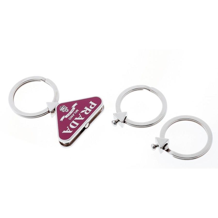 Used Prada / PRADA triangle logo key ring 1AP274 metal begonia [used]