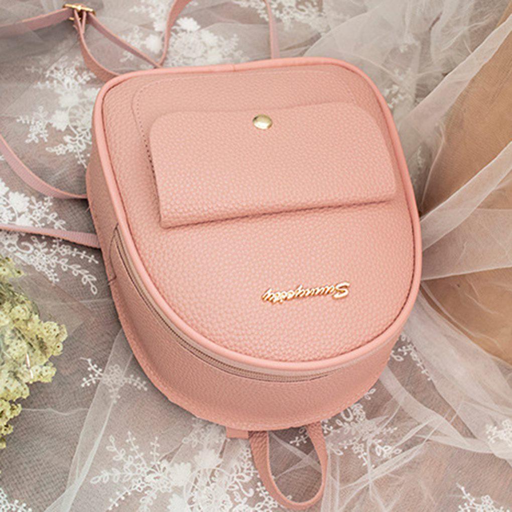 2020 Backpack Women Korean Style PU Leather Shoulder Bag For Teenage Girls Multi\-Function Small Bagpack Female Phone Pouch