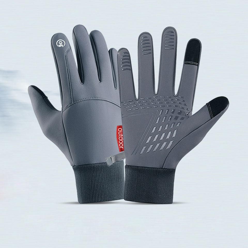 Loogdeel Thermal Fleece Cycling Gloves Men Women Windproof Waterproof Touchscreen Winter Bike Gloves Warm Outdoor