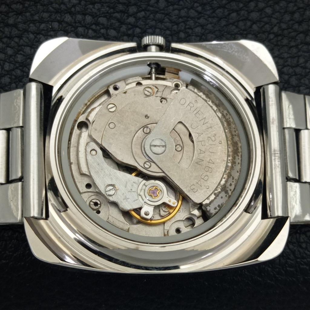 USED VINTAGE ORIENT AUTOMATIC 46943 JAPAN MENS BLACK COLOR DIAL WATCH A702241-5 R123-a702241