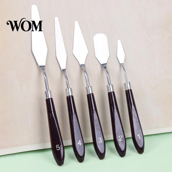 Metal Palette Knives for Art Oil Painting Scraper, Stainless Steel with Wooden Handle Cutter, Paint Supplies Students Evenly Mixed Spatula,