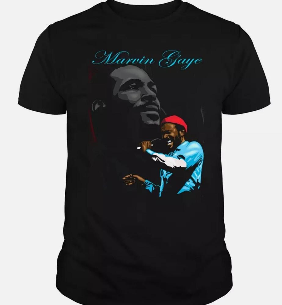 Marvin Gaye Singer Black Tee Men T shirt Size S-5XL Unisex T-Shirt XXL
