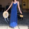 French Retro Plaid Suspender Dress Summer New Fashion Spice Girl Style Design Sense Slim Dress Women