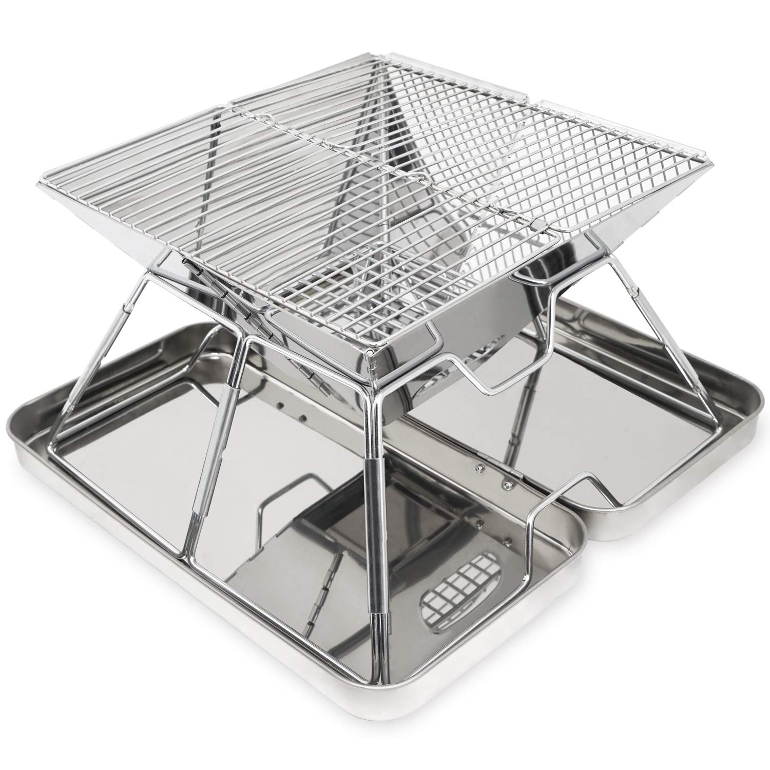 

MOON LENCE Складной мангал из нержавеющей стали для компактного и идеального использования на открытом воздухе, включает хранение A101 Печь/костер 2-4 человека, Легкий,