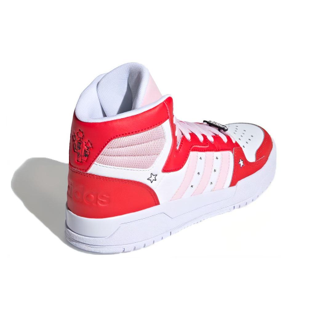 adidas Neo Entrap Mid Fabric Synthetic Leather High Top Sneakers Women Sneakers White Red Pink H01544