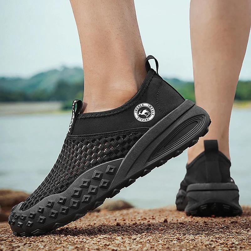 Fashion Men Casual Shoes Fashion Summer Shoes Mesh outdoor Breathable Slip-on Flats Men Sneakers Comfortable Water Loafers Zapatillas