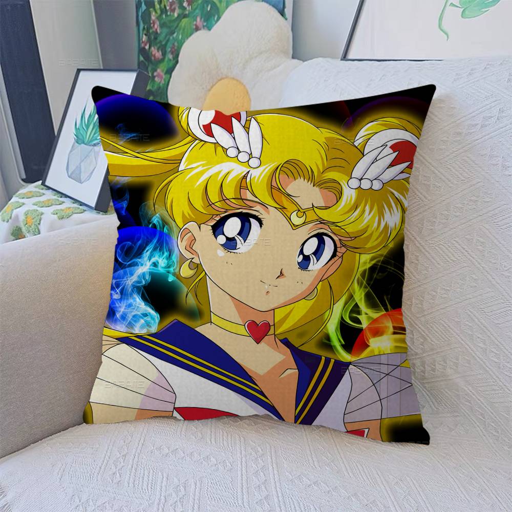 S-Sailor M-Moon Girl Anime Pillow Gift Home Office Decoration Pillow Bedroom Sofa Car Cushion Coverpillow Case