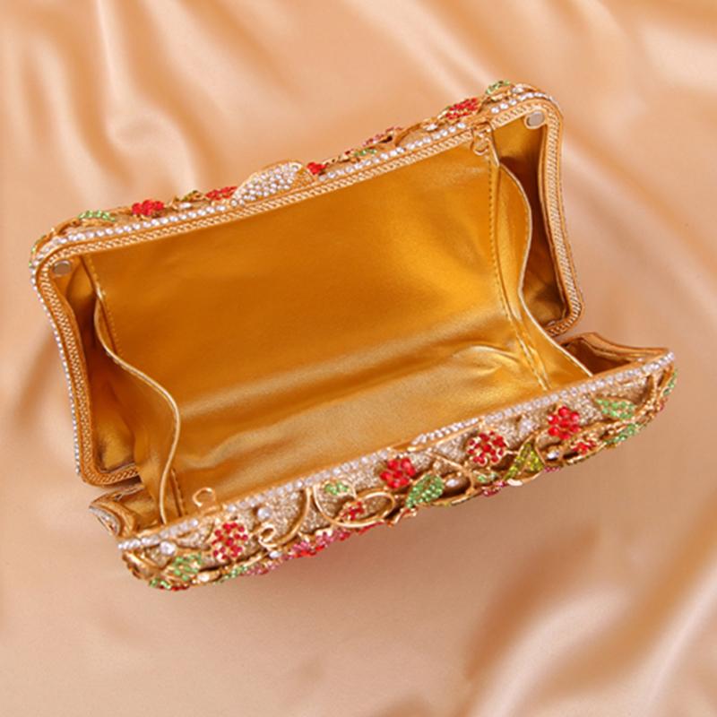 Sparkling Flowers Evening Clutch Purses Women’s Crystal Bridesmaid Clutches Ladies Dinner Diamond Wedding Bag Girls Female Pink