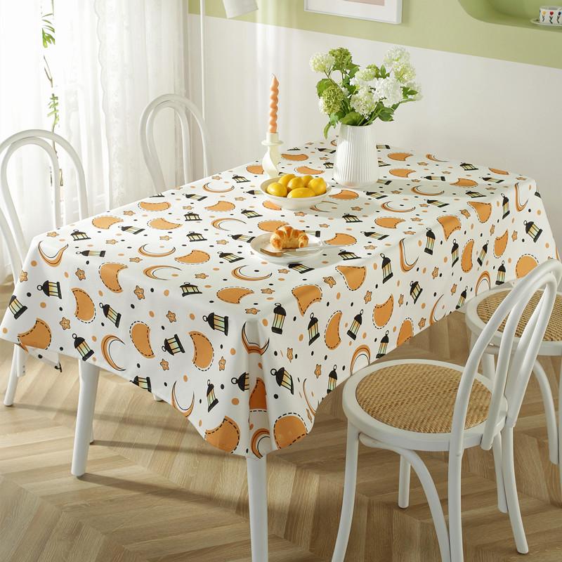 Polyester Printed Middle Eastern Muslim Star Moon Coffee Table Tablecloth Waterproof Dining Table Cloth Cover