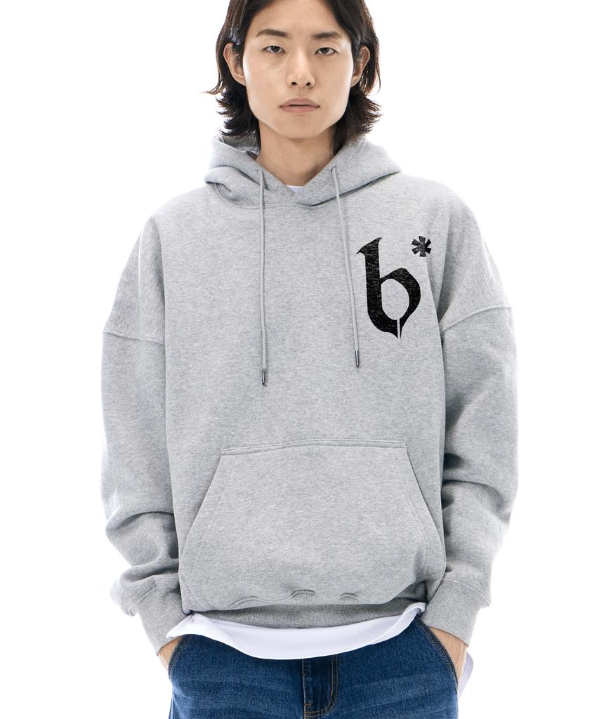 B Logo Hoodie Gray