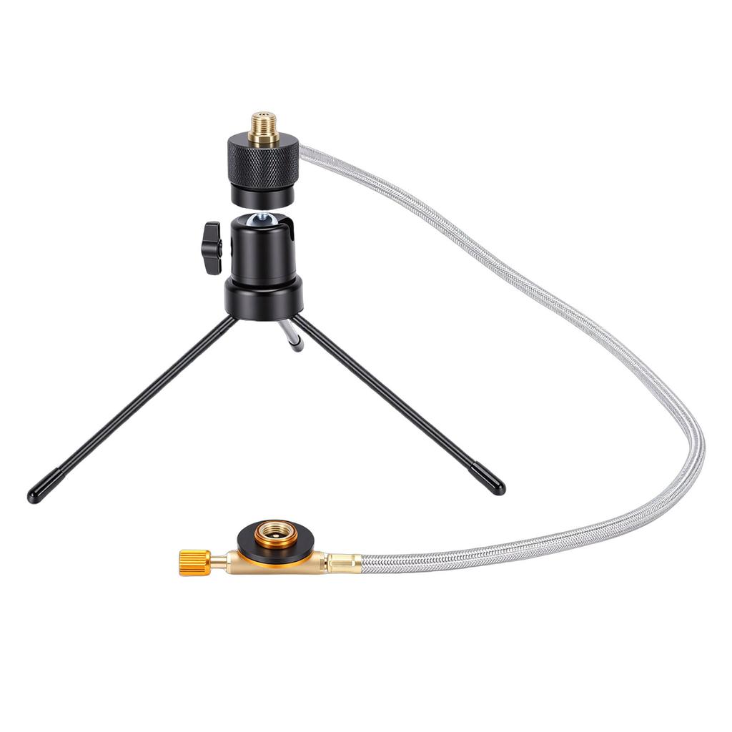 Gas Heater Tripod Heat Proof Stainless Steel Hose Portable Camping Heater Tripod Stand for Outdoor Fishing
