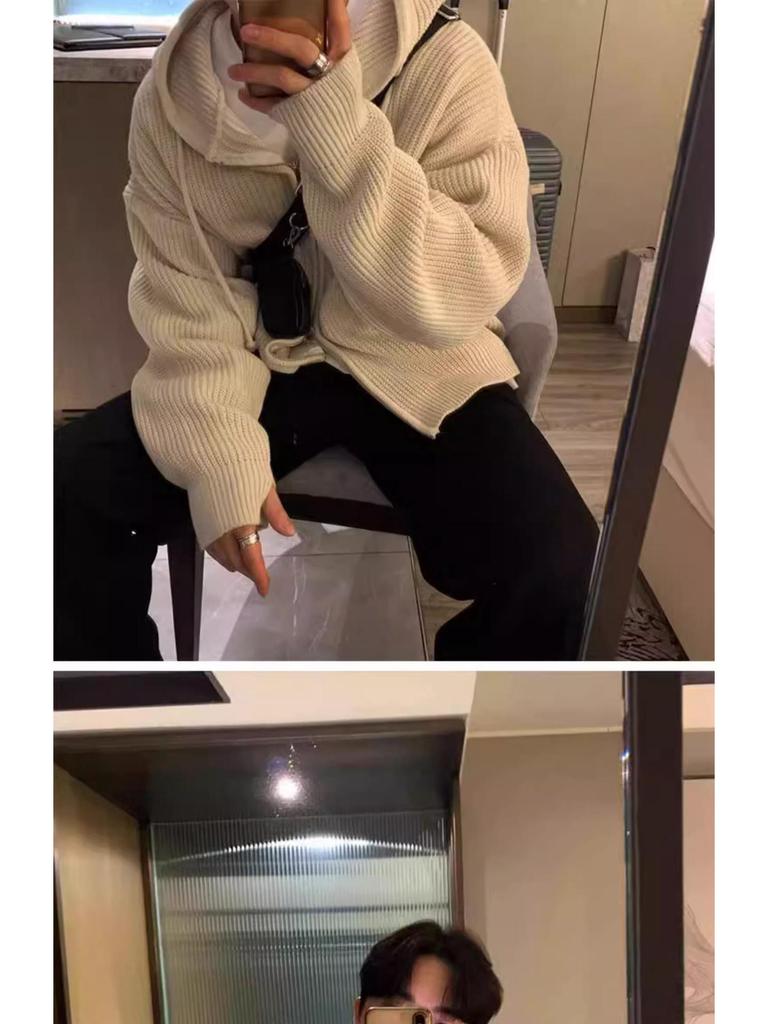 Herren Retro Strickjacke Mantel - Herbst Trend, Vielseitiger & Verdickter Pullover