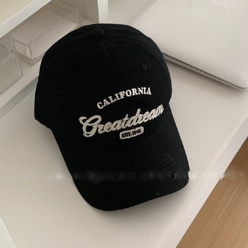 Baseball Cap With Embroidered Letters And Wide Brim For Summer Casual Wear