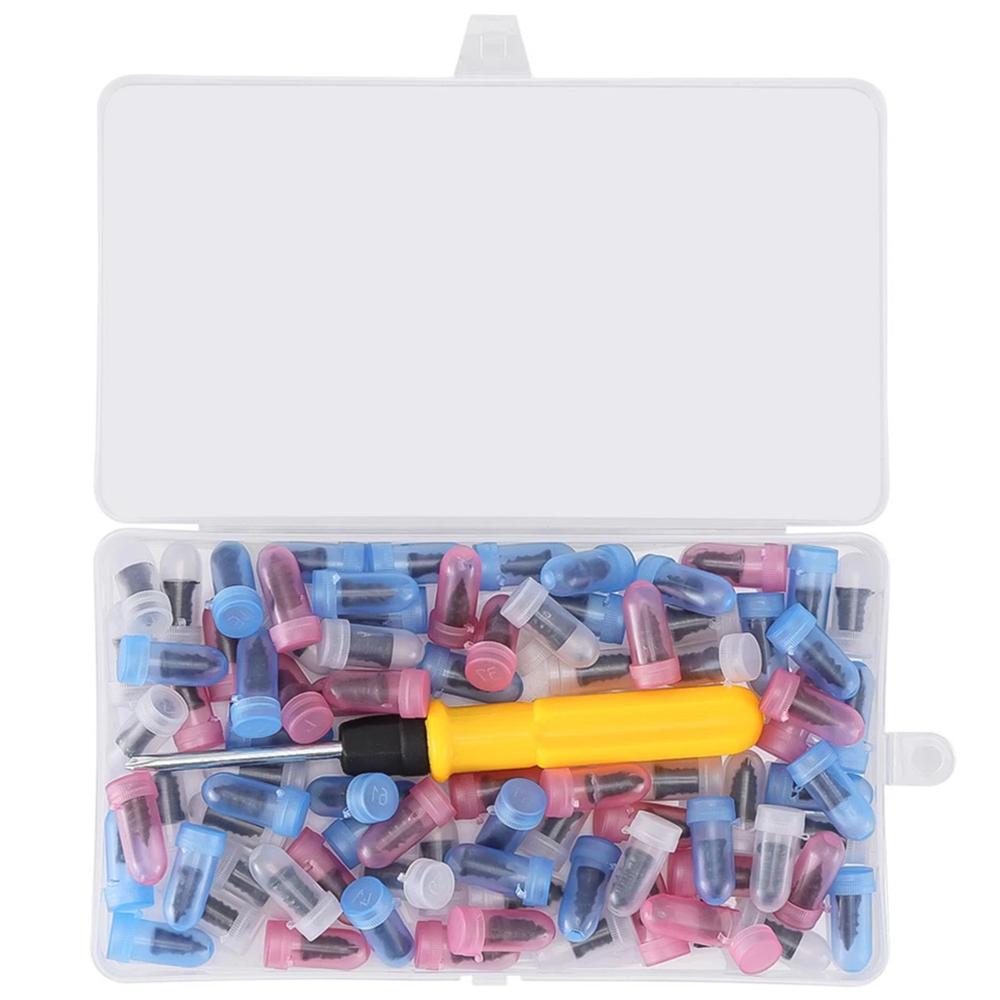 

100Pcs Vacuum Tyre Puncture Repair Kit Screw Nails Rubber Nails With Screwdriver