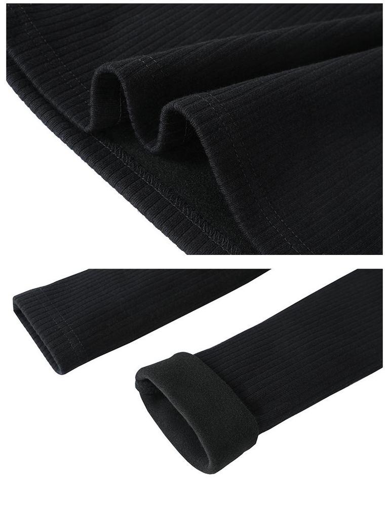 Black V-Neck Knitted Bodycon Dress – Women's Short Sexy Autumn/Winter Layered Base Dress