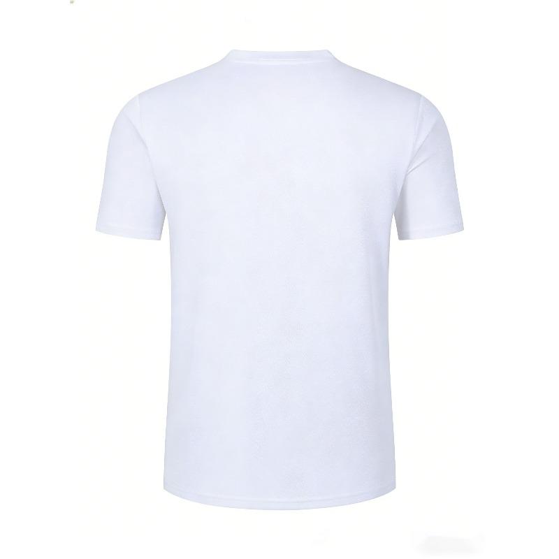 European Sizes Men's Trendy Minimalist Blank Short Sleeve T Shirts, Casual Basic Style Tops, Oversized Loose Breathable