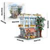 3725PCS Sakura Restaurant Building Blocks City Street Scene MOC Model Bricks With Light Decoration Ornaments Kids DIY Toy Gifts