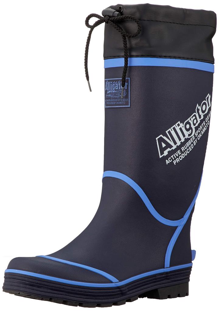 Alligator Work Shoes Rain Boots with Cover Quick Dry Sweat Absorbent Lining Navy Cm Cm [Okamoto] Men's 24.0 RMM-7803 24.0