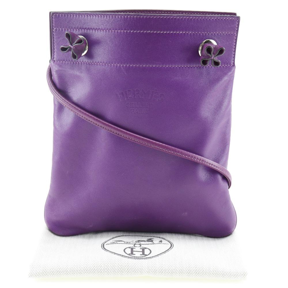 HERMES Aline Mini Shoulder Bag purple/SilverHardware Vaux Swift Women Used