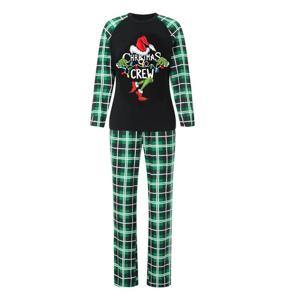 Print Cute Family Set Pajamas, Home Clothes, Family Set Long Sleeve Top Pants Set
