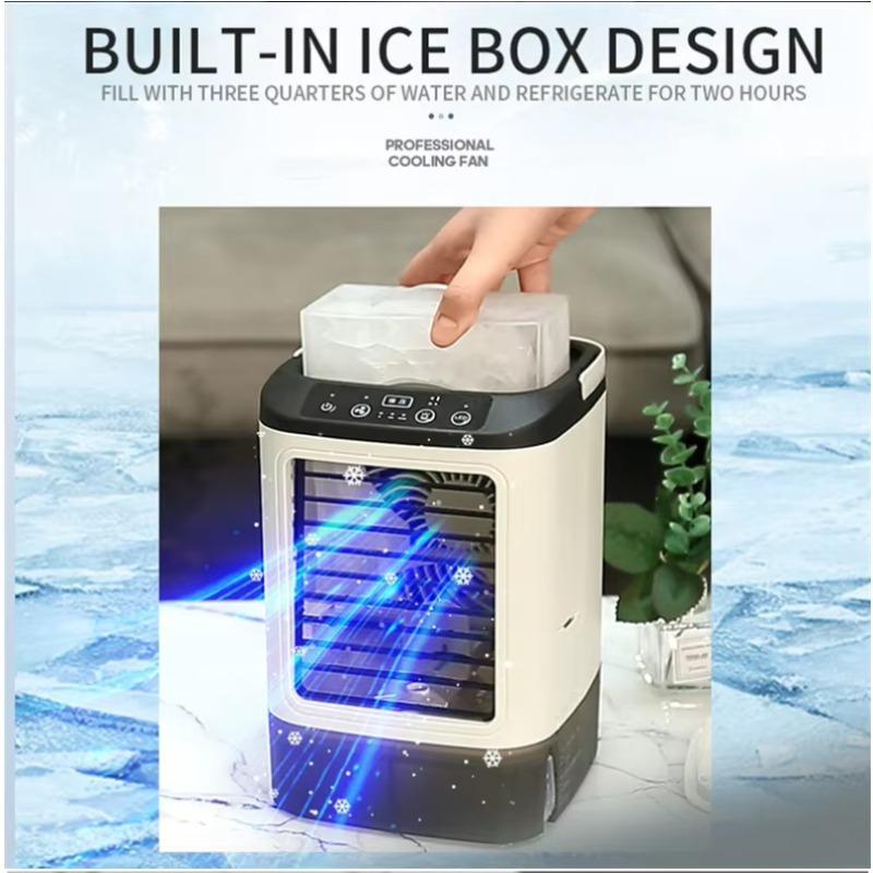 Tragbarer Klimaanlagenlüfter mit Sprühnebel, Wiederaufladbarer Mini-Luftkühler-Luftbefeuchter, USB-Schreibtisch-Kühlventilator für Zuhause und Büro